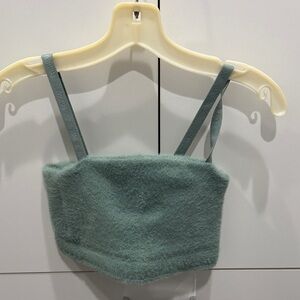 Gymshark Green Fuzzy Crop Top